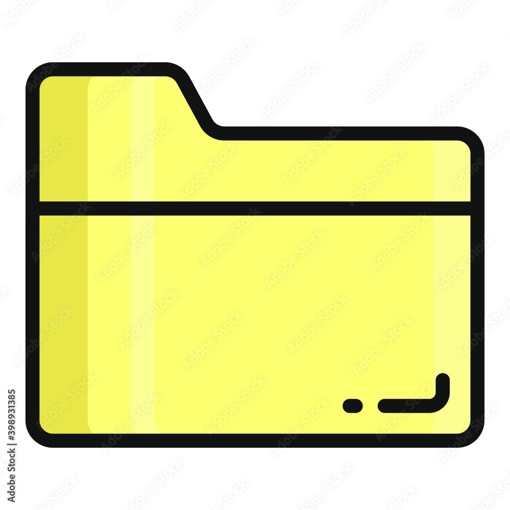 folder flat outline icon, school and education icon