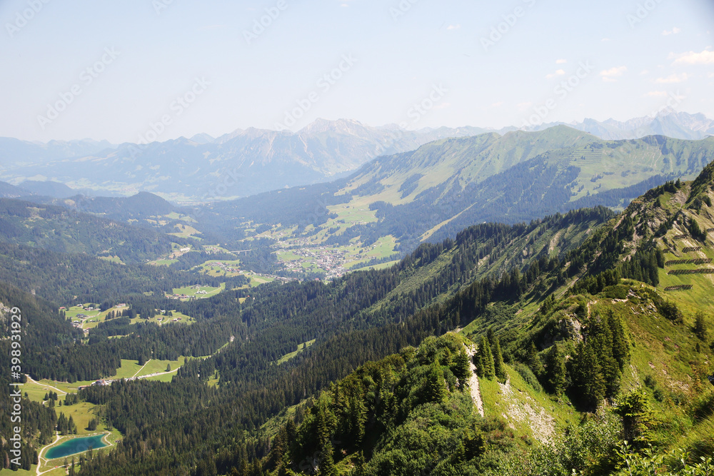 Panorama of the Alps opening from Mittelberg, Austria