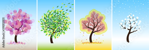 Abstract four season trees.