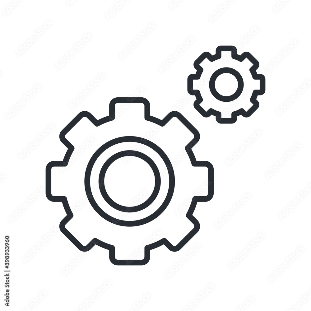 Business process management icon. Gears symbol. Vector illustration.