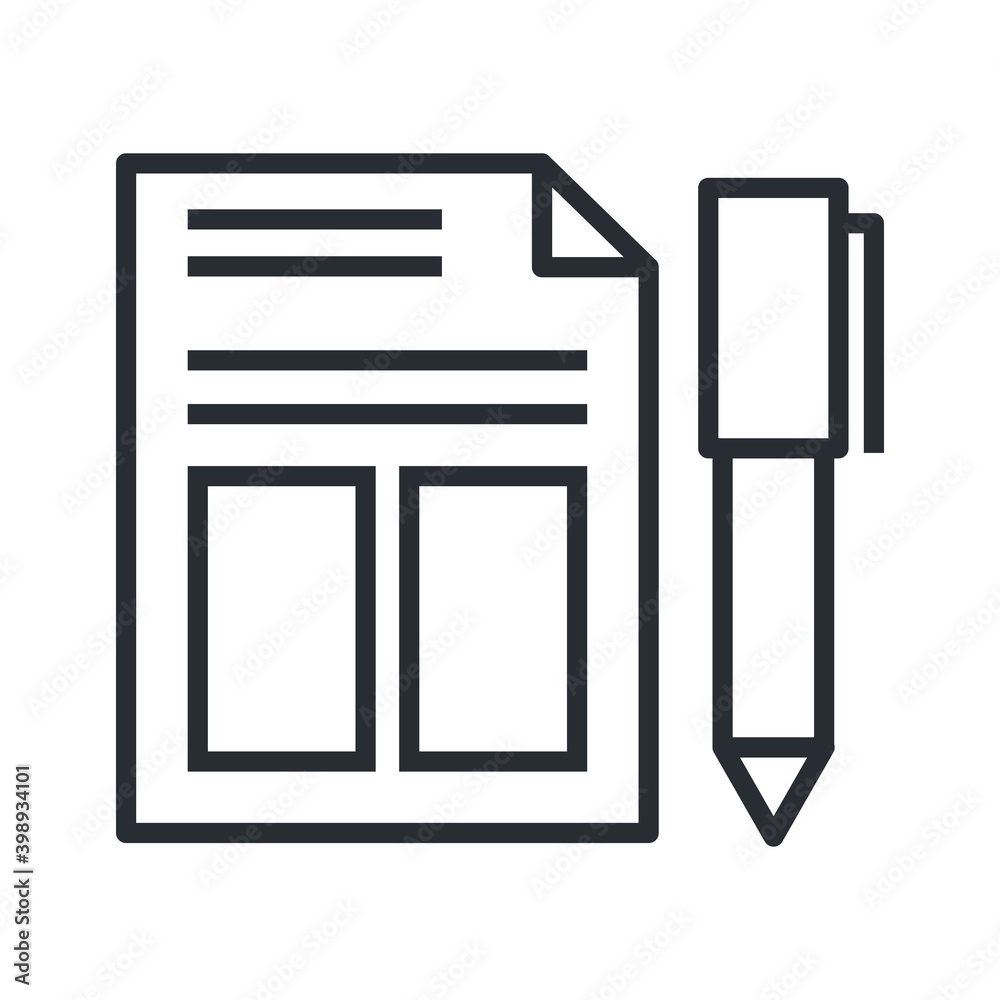 Income statement writing icon in line style. Financial audit report, accounting sign. Income statement writing icon in line style. Financial audit report, accounting sign.