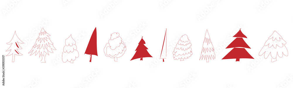 Christbaum Tannenbaum Rot Bäume Hintergrund Weihnachten Band Banner