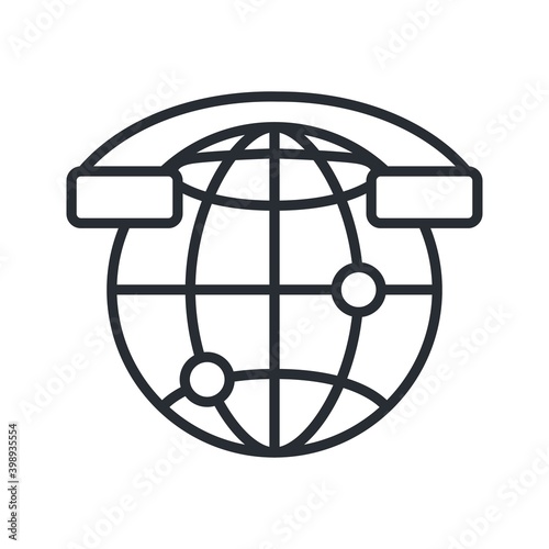 Global marketing icon in line design style.