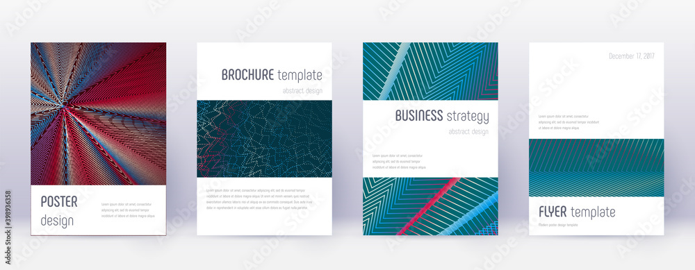 Abstract lines modern brochure. Bright vibrant gradient geometry covers.  Business  annual report, brochure, poster, book etc.