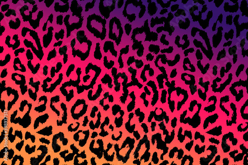 Abstract background illustration of black, pink, orange and purple animal print 
