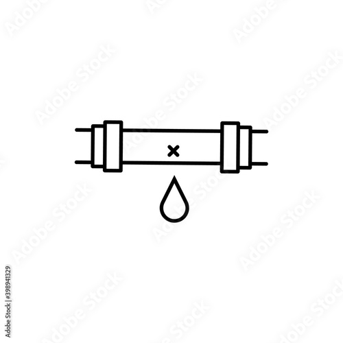 leaking pipe icon element of plumbing icon for mobile concept and web apps. Thin line leaking pipe icon can be used for web and mobile. Premium icon on white background