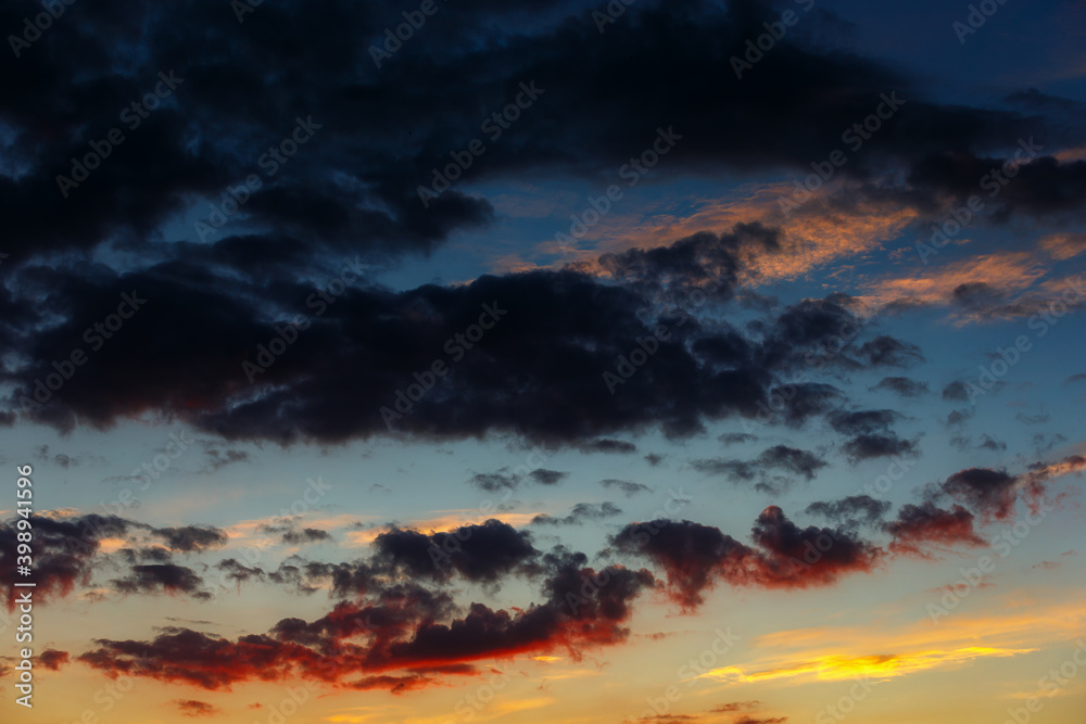 Fototapeta premium Colorful clouds in the sky during sunset.