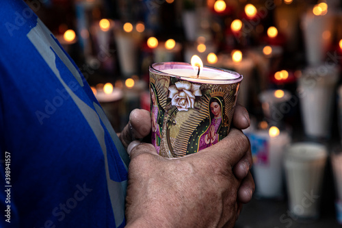 Basilica of Guadalupe, Mexico City, Mexico. December 5, 2020. Thousands of parishioners visit the Basilica of Guadalupe, prior to the celebrations of the Virgin of Guadalupe, in the health emergency. photo