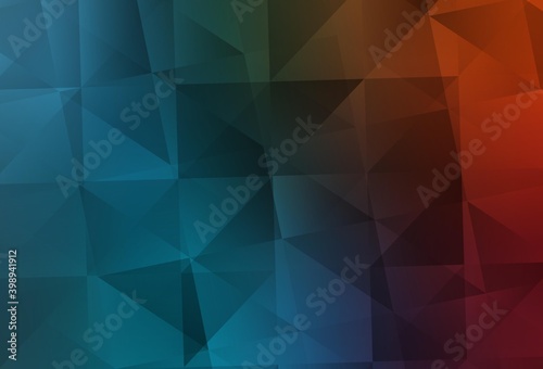 Light Blue  Red vector triangle mosaic template.