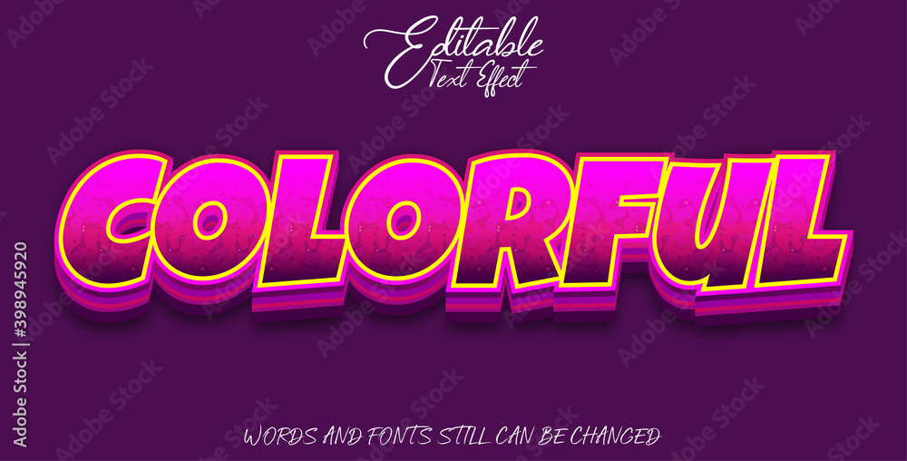 editable text effect colorful editable text effect colorful