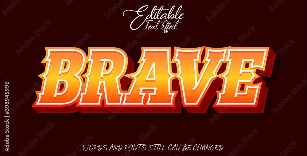 editable text effect brave