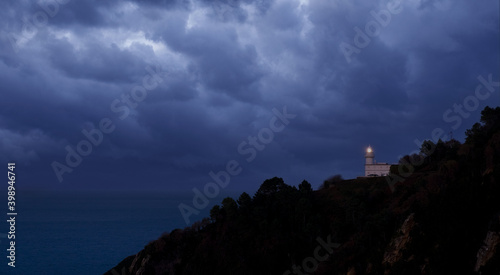 Dark clouds over the Igueldo lighthouse, Euskadi