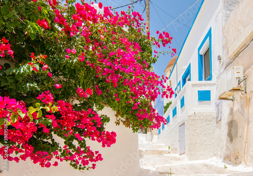 Leros Island street view in Greece
