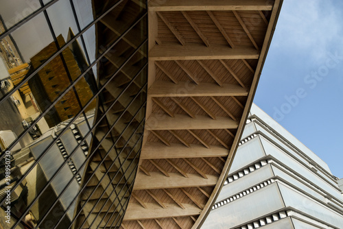 Architectural details in sustainable buildings in Masdar City. Abu Dhabi, United Arab Emirates. photo