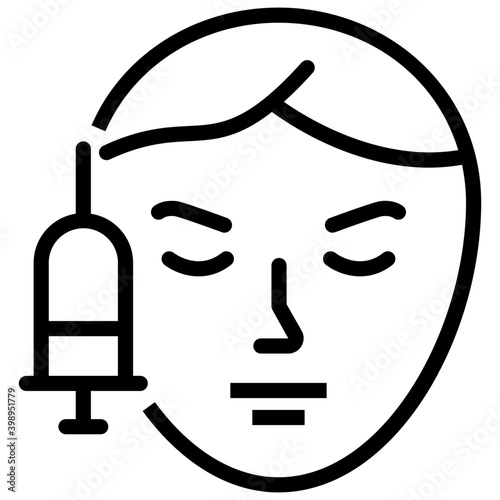 Face mesotherapy line icon design 