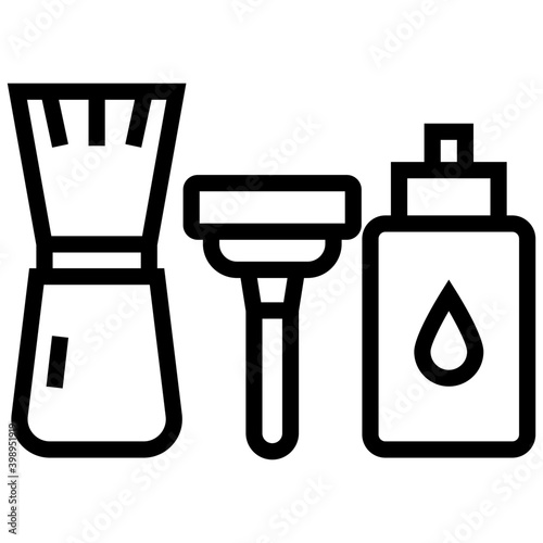 Shaving kit line icon design 