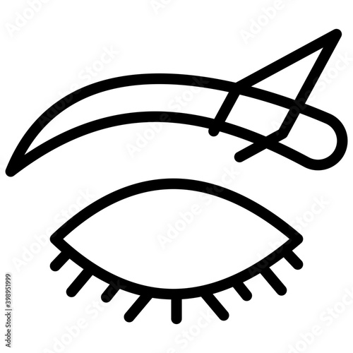 Line icon of eyebrows plucking 
