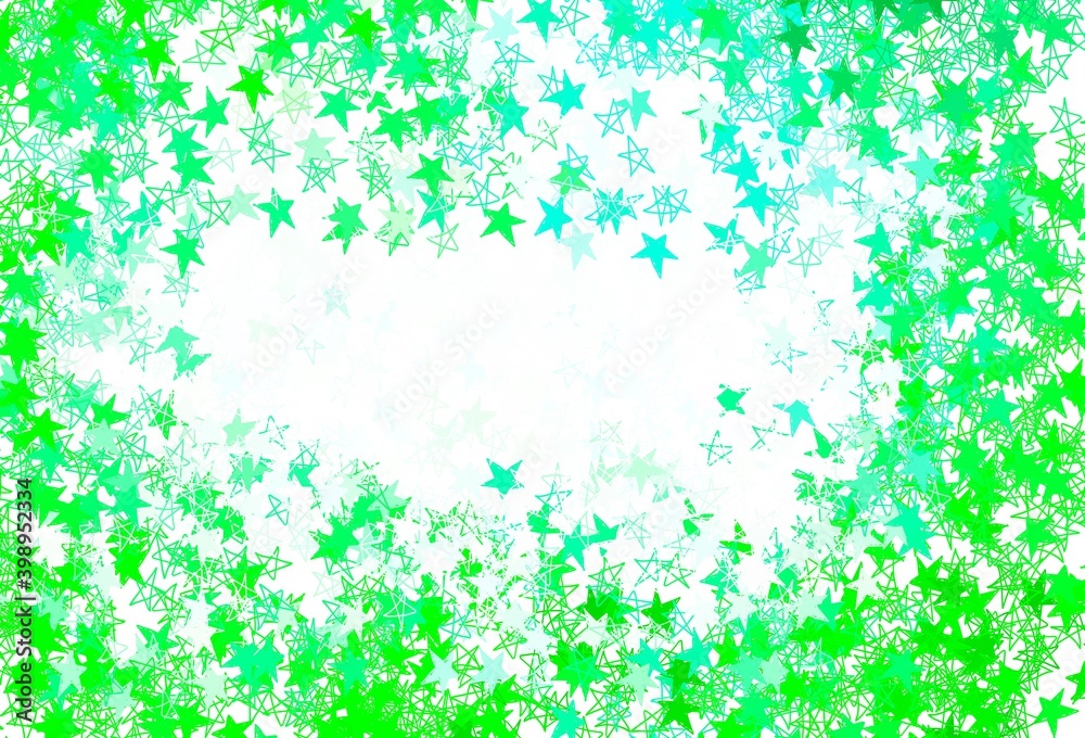 Light Green vector layout with bright stars. Light Green vector layout with bright stars.