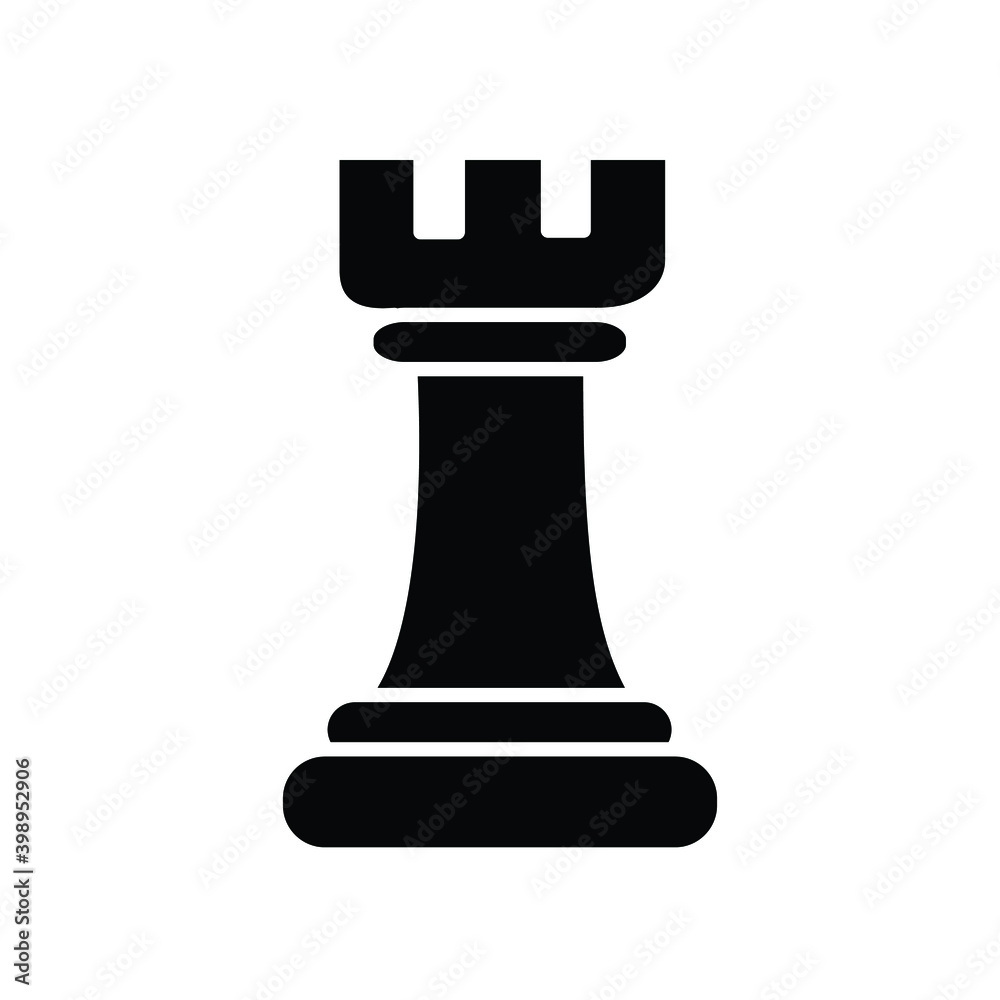 Black Rook Chess Piece Button