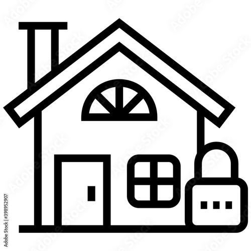 Home security icon in line design.