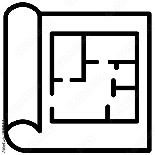 Icon of construction measurement in line design
