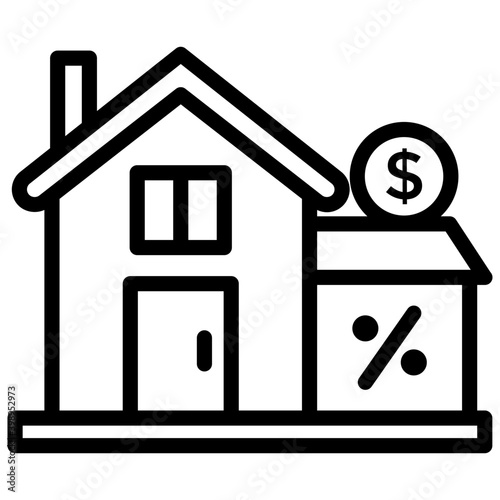Home loan vector in line icon 
