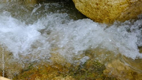mountain stream while hiking in the mountains of cyprus