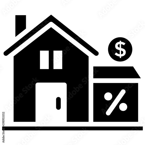 Home loan vector in solid icon 