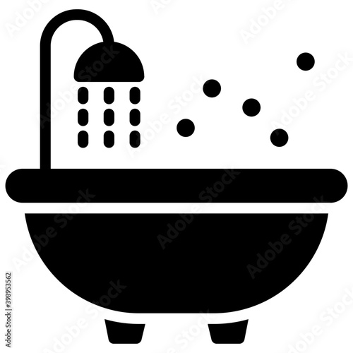 Solid icon of bathroom vector design 