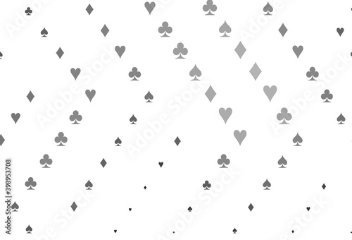 Light Silver  Gray vector pattern with symbol of cards.
