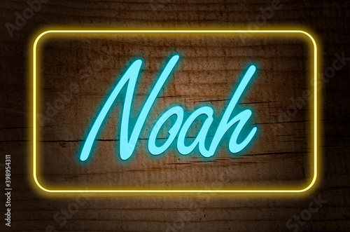 Fotografie neon sign with the name noah