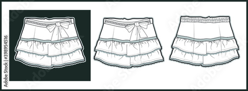 SKIRT, baby girl design vector flat illustration