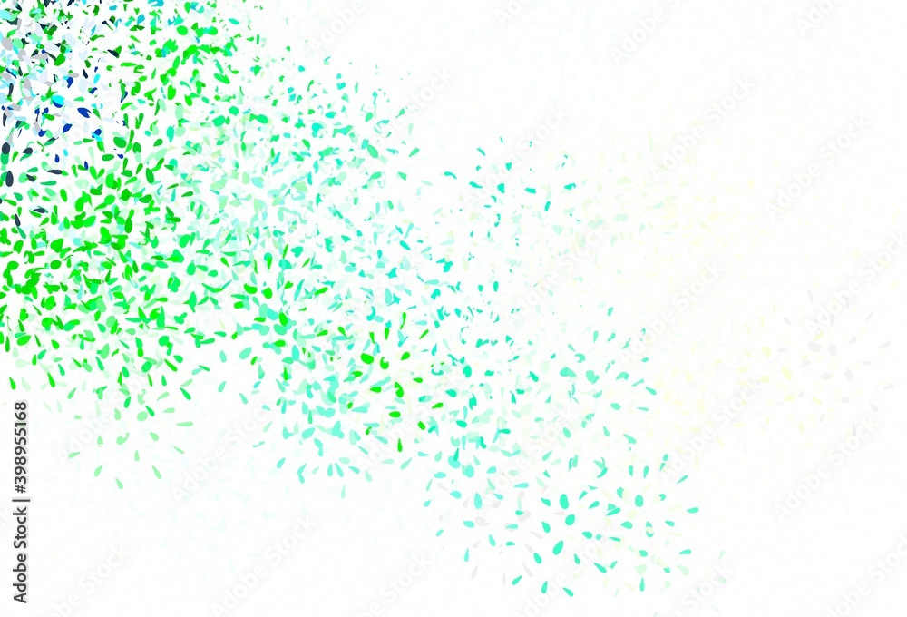 Light Green, Yellow vector doodle backdrop with leaves. Light Green, Yellow vector doodle backdrop with leaves.