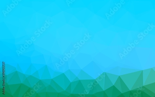 Light Blue, Green vector shining triangular pattern. Modern geometrical abstract illustration with gradient. Polygonal design for your web site.