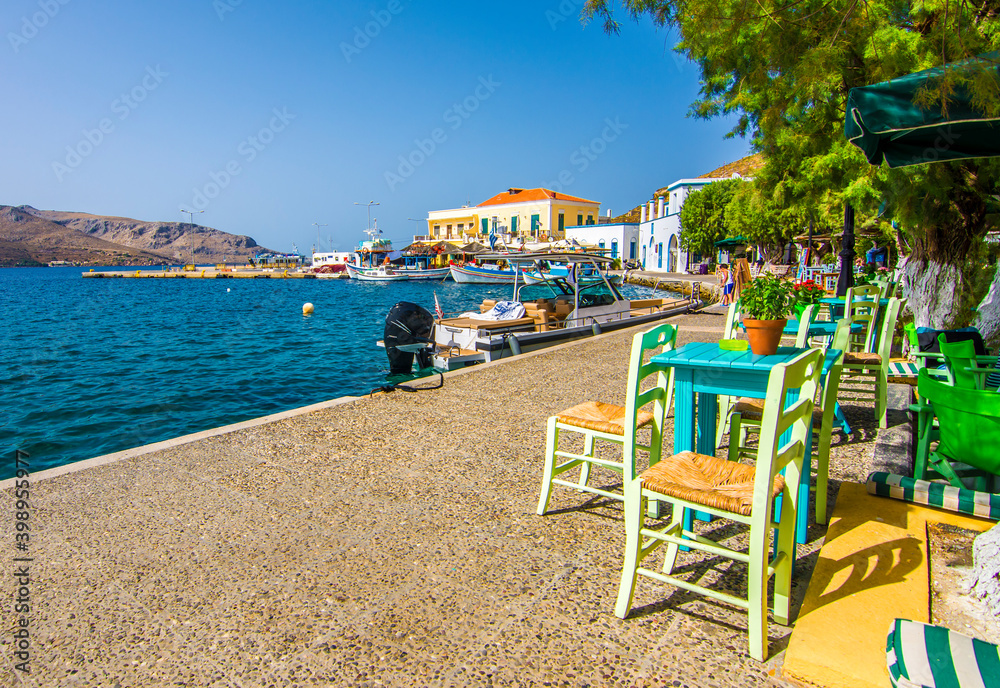 Obraz premium Leros Island coastline view in Greece