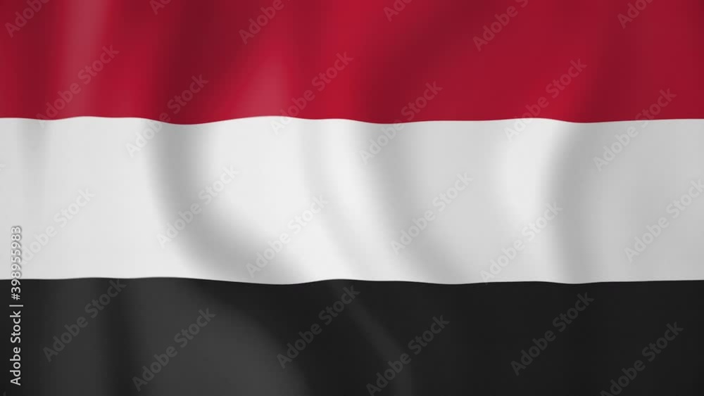 Yemen animated flag. Seamless loop. 4K Yemen animated flag. Seamless loop. 4K