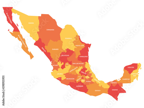 Mexico - map of states
