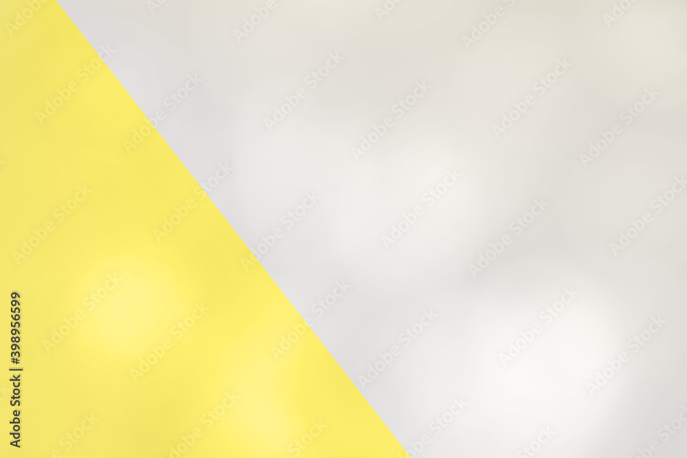 Illuminating yellow and gray abstract blur background. Trendy color of the year. Duotone