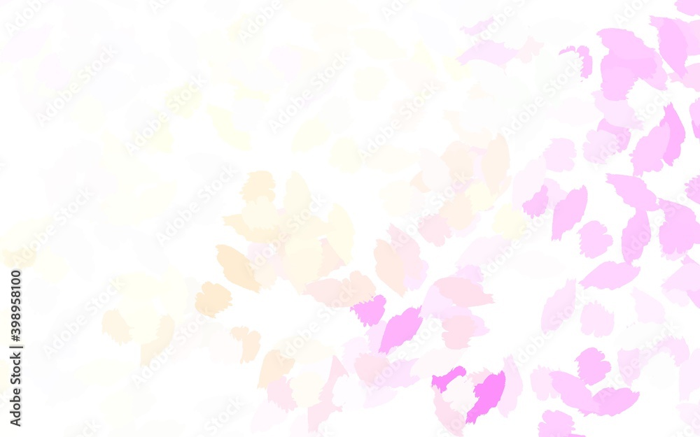 Light Pink, Yellow vector pattern with random forms.