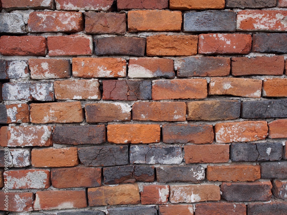 Verwittert - altes Ziegelmauerwerk in Sichtbauweise
