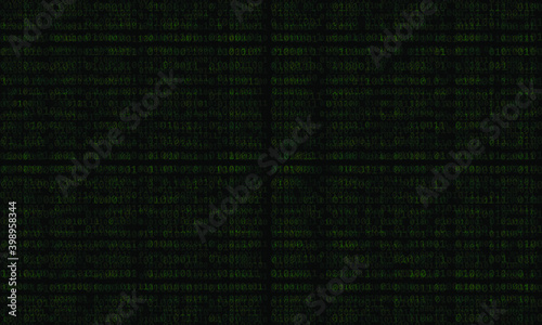 Motion blur binary code over dark background.