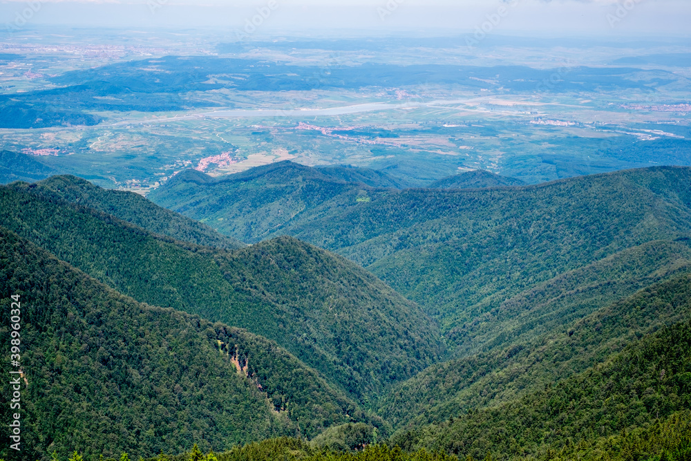 Beautiful view from Fagaras Romanian mountains, Suru peak.