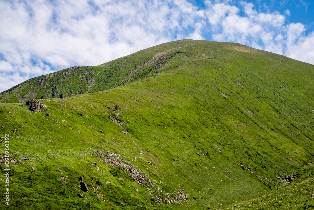 Beautiful view from Fagaras Romanian mountains, Suru peak.