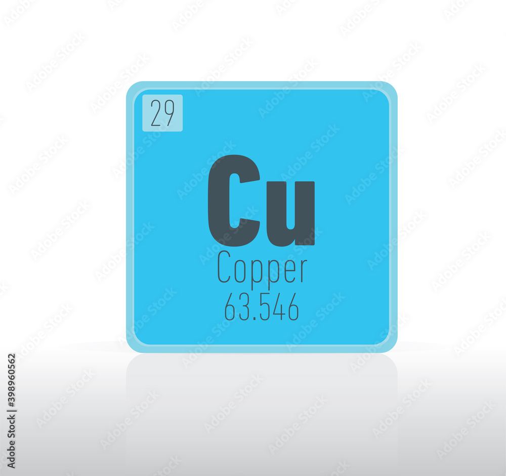 Copper periodic table single element. Copper periodic table single element.
