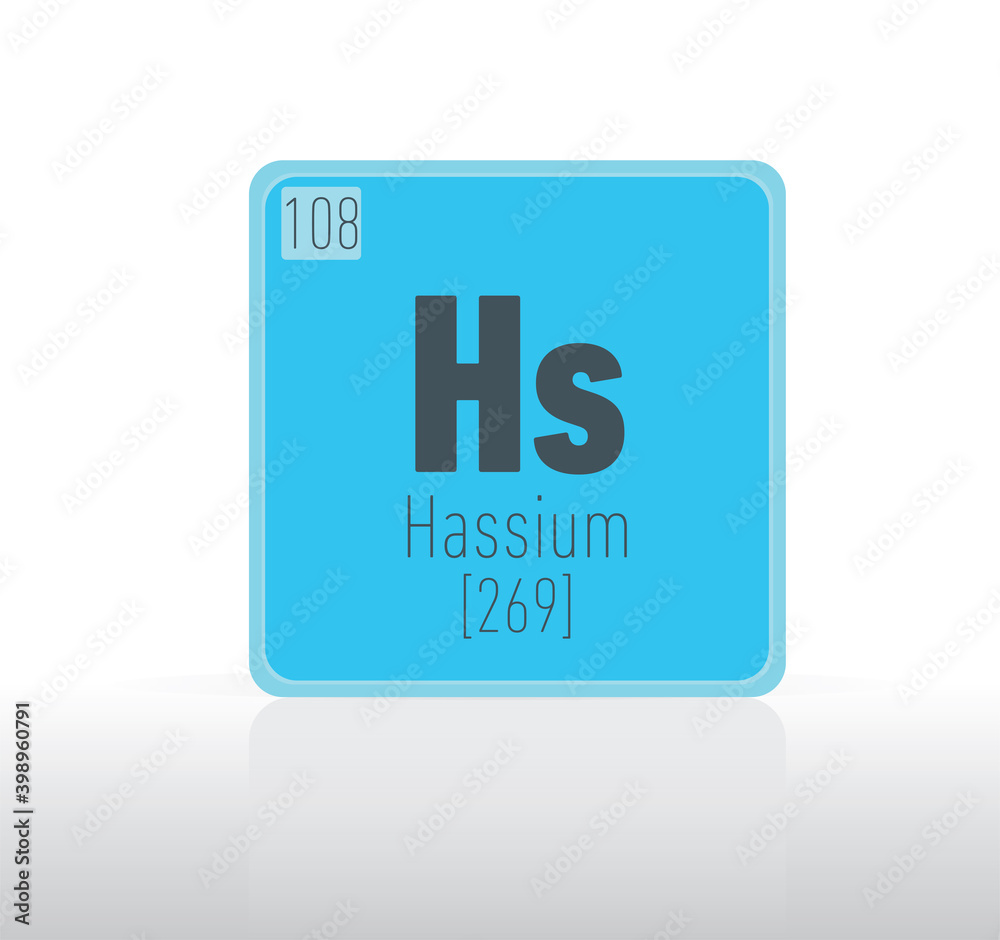 Hassium periodic table single element. Hassium periodic table single element.