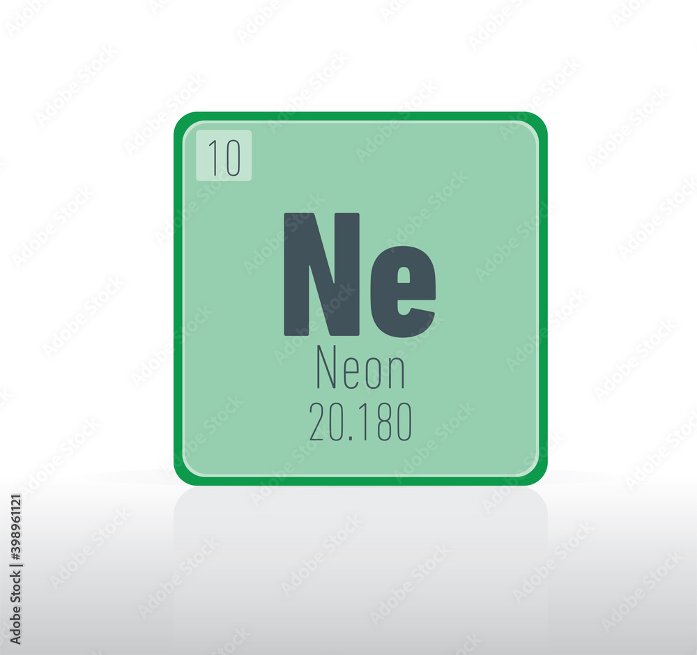 Neon periodic table single element. Neon periodic table single element.