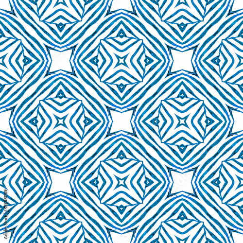 Exotic seamless pattern. Blue enchanting boho 