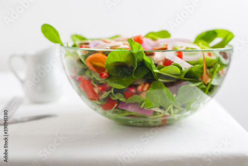 Healthy Salad meal in a glass bowl