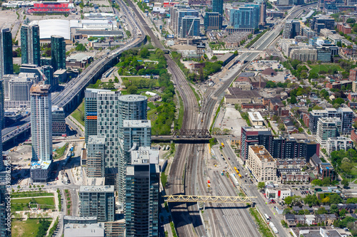 Photography Toronto cityscape from the top of CN Tower, Toronto, Canada