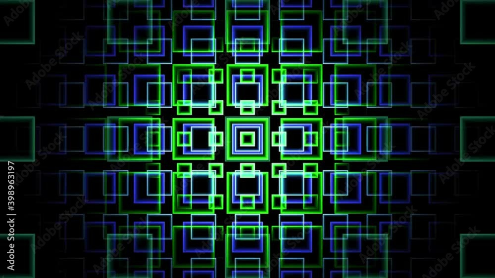 Animation with fractal squares approaching and retreating simultaneously Animation with fractal squares approaching and retreating simultaneously